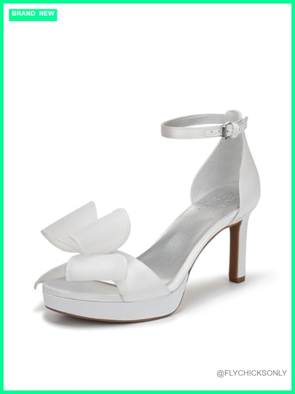 Naturalizer Always Heeled Sandals Bow Rhinestone Ankle Strap Stiletto